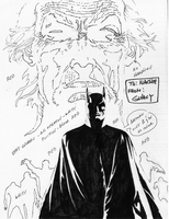 Batman, Year One, Issue #1, cover, bw, sketch
