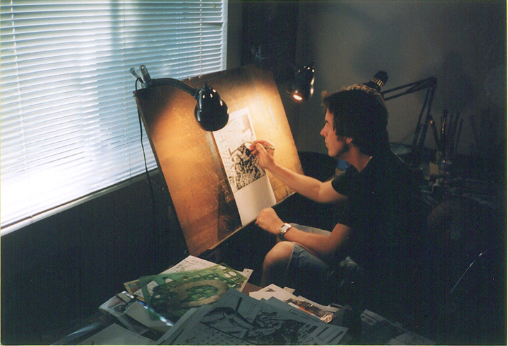 Paul still working at the same drawing board since he was eighteen years old.