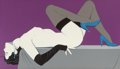 Patrick Nagel (American, 1945-1984) Nude on Back with Black Stockings, 1983 Acrylic on canvas 27