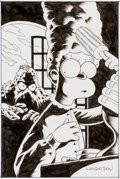Bernie Wrightson The Simpsons House of Secrets #92 Swamp Thing Parody Illustration Original
