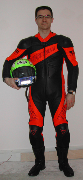 I, in Dainese outfit, with Ara helmet